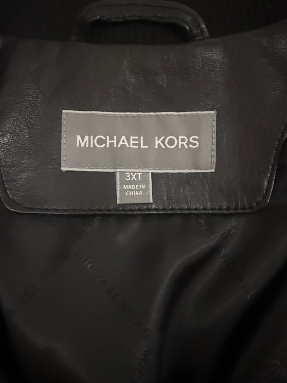 Michael Kors Black Leather Bomber Jacket - Picture 2 of 4